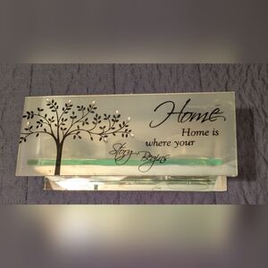 Candles Holder Set Three Included Decorative Glass Sequined Tree